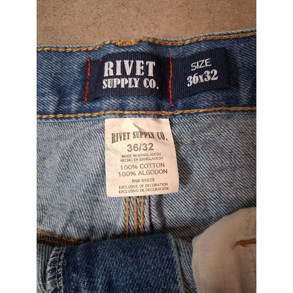 Rivet Supply Co Jeans Mens 36x32 Straight Relaxed 100% Cotton - Picture 6 of 9